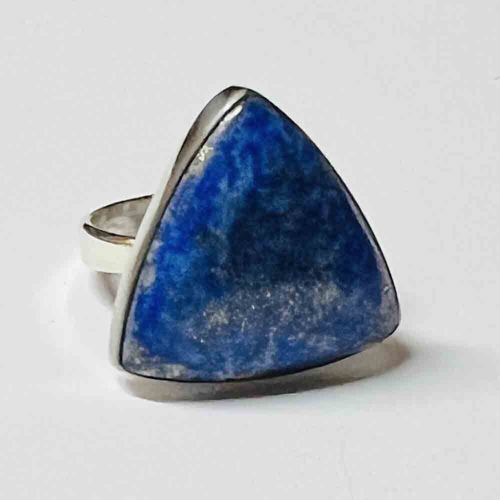 SILVER LAPIS TRIANGLE RING - ADJ