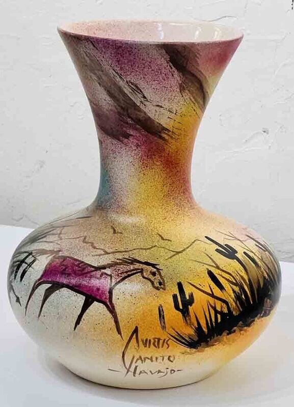 &quot;SW NAVAJO WRITINGS&quot; Painted Pottery 9x7