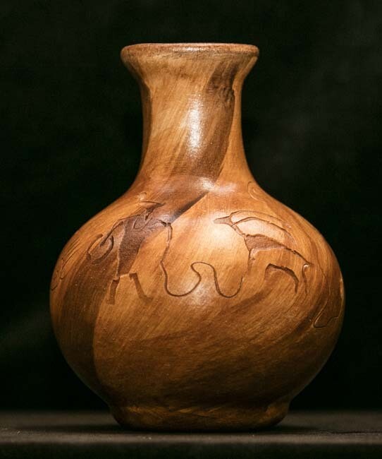 &quot;WARRIOR HUNTER&quot; Petroglyph Pottery 6X4.5