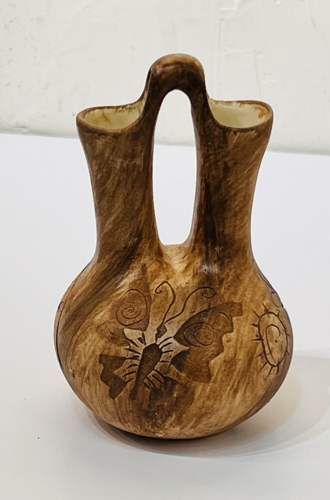 &quot;SMALL CEREMONIAL VASE&quot; Petroglyph Pottery 5.5x3