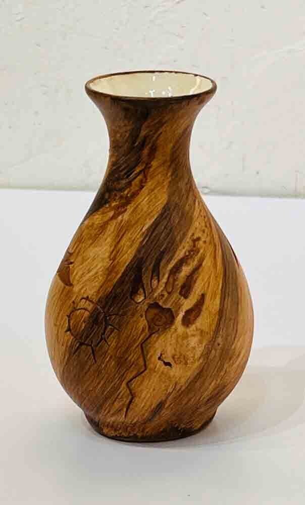 &quot;SMALL BUD VASE&quot; Petroglyph Pottery 5x4