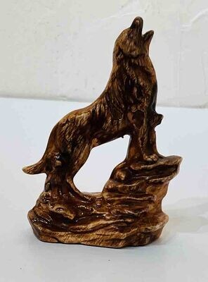 &quot;MINI HOWLING WOLF&quot; Petroglyph Pottery 5x3.5