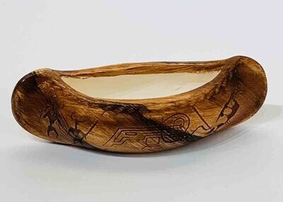 &quot;MINI FLAT CANOE&quot; Petroglyph Pottery 1.5x5.5