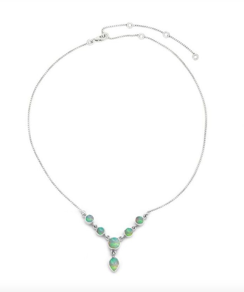 SILVER ETHIOPIAN OPAL NECKLACE