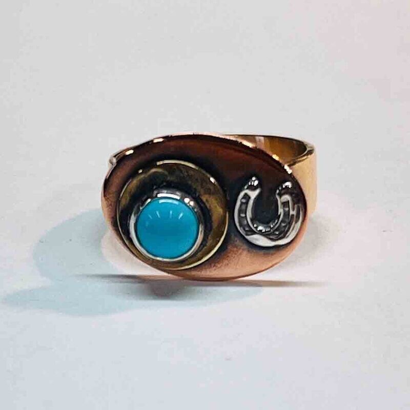 MIXED METALS TURQUOISE RING KAR33-6.5