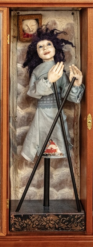 &quot;GIULIA&quot; MIXED MEDIA SCULPTURE 19.5&quot; x 6&quot; x 7&quot;