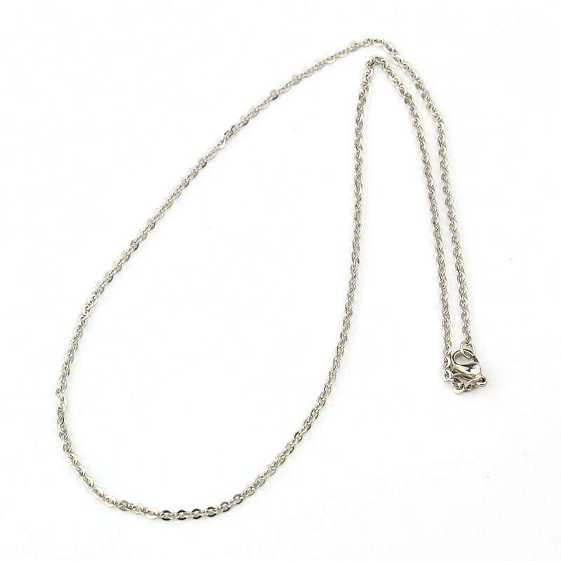 STAINLESS 2MM CABLE CHAIN FJNDC, Size: 15&quot;