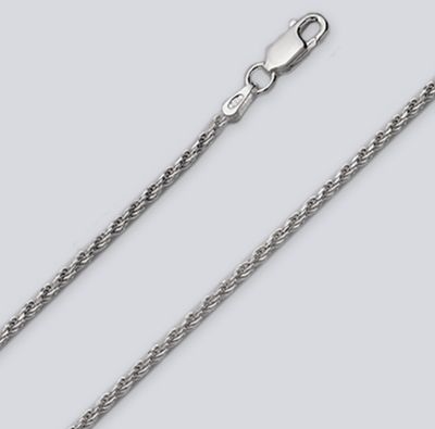 SS 1.7MM DIA CUT ROPE CHAIN, Size: 16&quot;