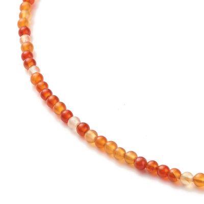 GOLD STAINLESS CARNELIAN BEADED NECKLACE
