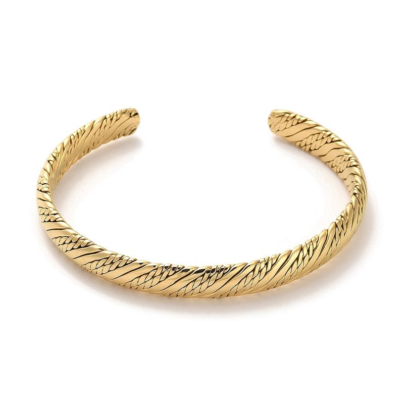 GOLD STAINLESS CUFF BRACELET FJB78
