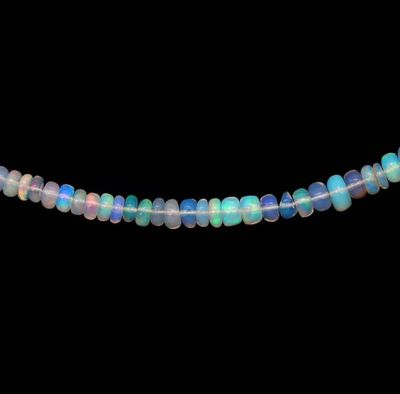 SILVER OPAL BEAD NECKLACE