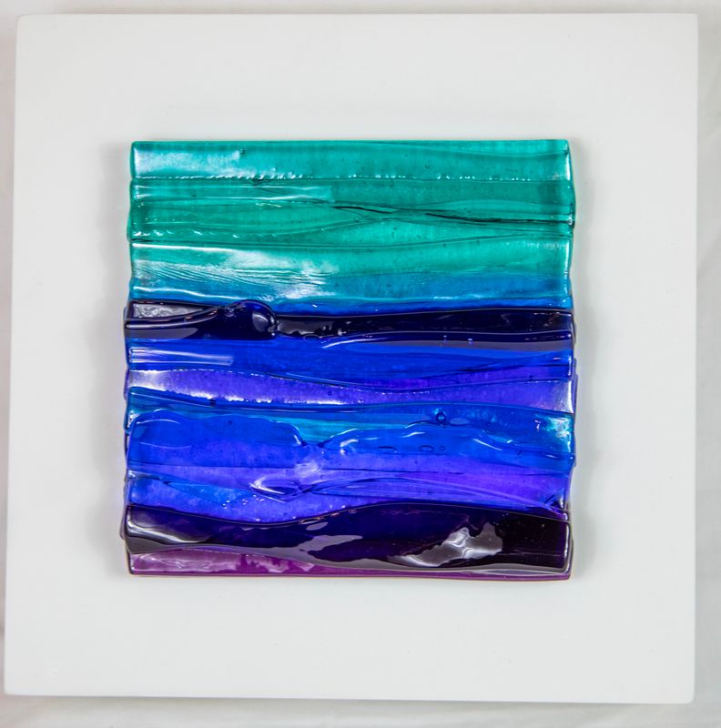 ABSTRACT WAVE II 8&quot;x8&quot; Fused Glass