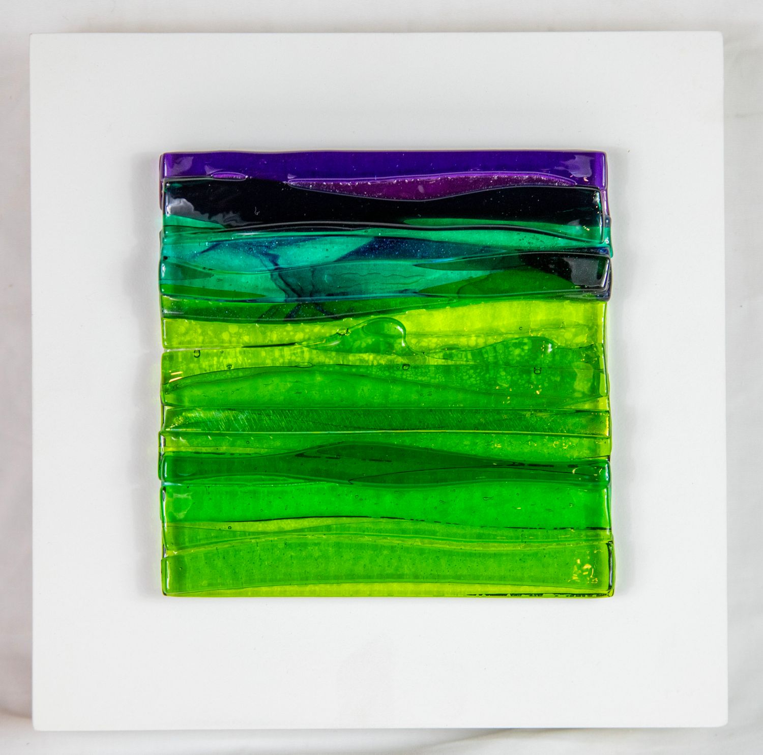 ABSTRACT WAVE III 8&quot;x8&quot; Fused Glass