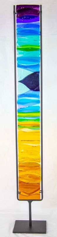 REMEMBERING 32.5&quot; x 4&quot; x 5&quot; Fused Glass