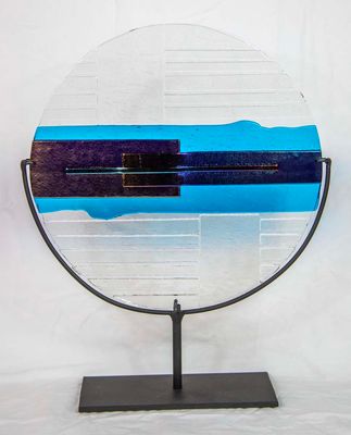 ROAD LESS TRAVELED 15.5&quot; x 12.5&quot; x 4&quot; Fused Glass