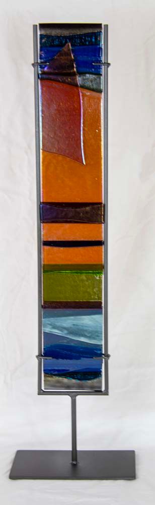 STRATA SERIES VIII 24.5&quot; x 7&quot; x 4&quot; Fused Glass