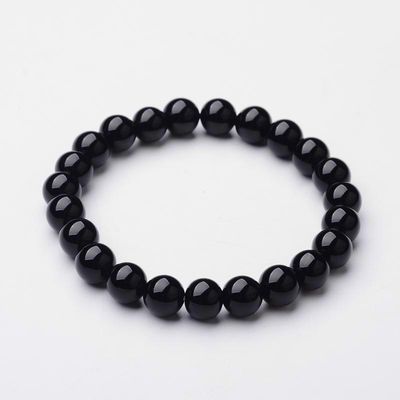 BLACK AGATE STRETCH BRACELET FJB4A