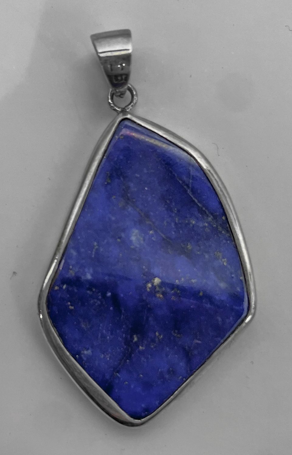 SILVER LAPIS WAVY PENDANT