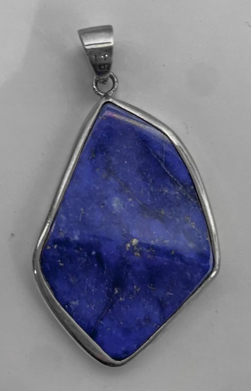 SILVER LAPIS WAVY PENDANT