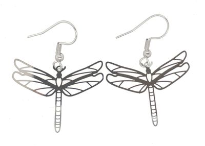 SILVER STAINLESS DRAGONFLY EARRINGS