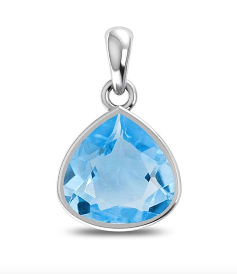 SILVER TOPAZ TRIANGLE PENDANT