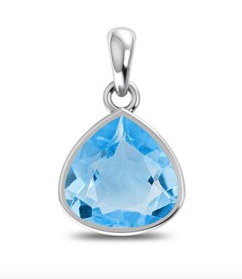 SILVER TOPAZ TRIANGLE PENDANT