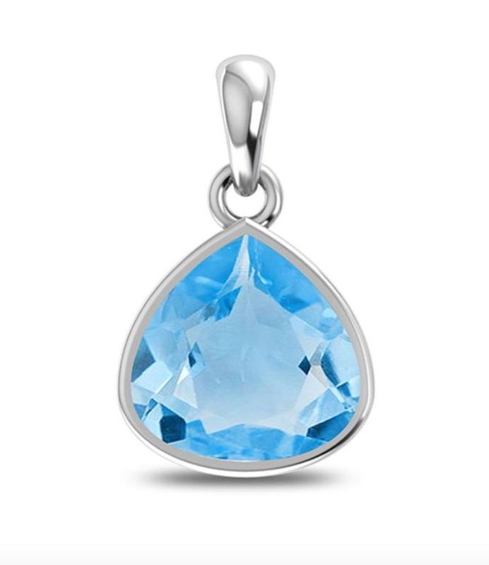 SILVER TOPAZ TRIANGLE PENDANT
