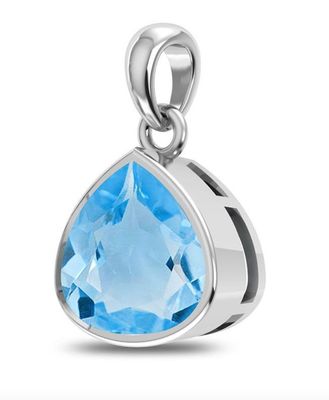 SILVER TOPAZ TRIANGLE PENDANT