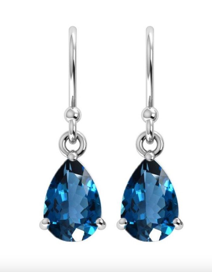 SILVER TOPAZ TEARDROP EARRINGS