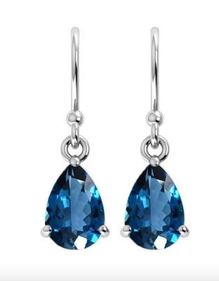 SILVER TOPAZ TEARDROP EARRINGS