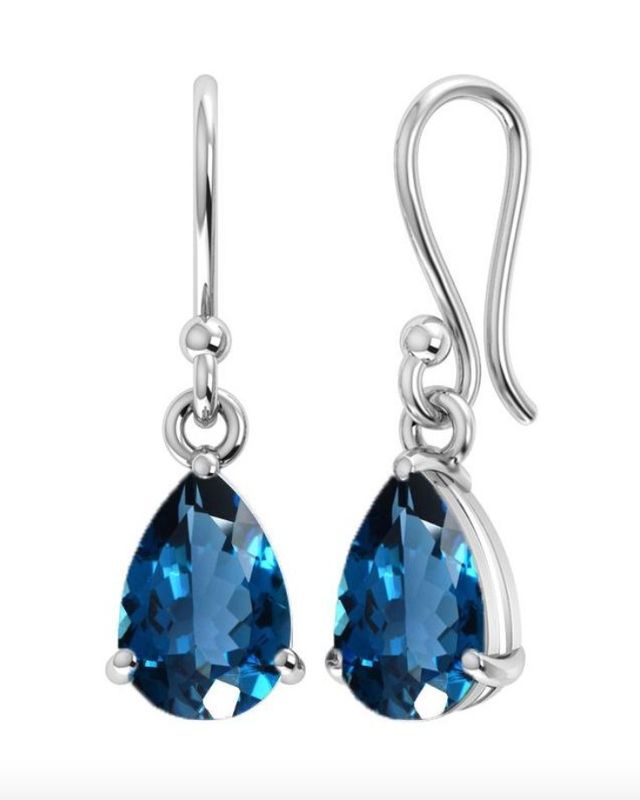 SILVER TOPAZ TEARDROP EARRINGS
