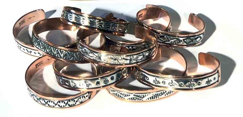 COPPER &amp; SILVER CUFF BRACELET NAVAJO - CHARLENE LITTLE