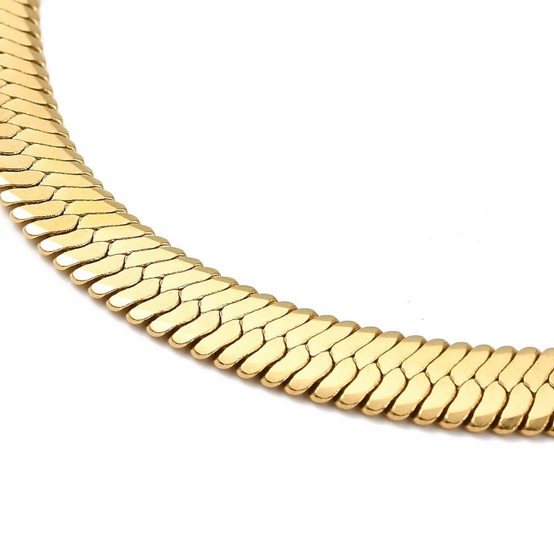 GOLD STAINLESS 6.5MM HERRINGBONE CHAIN -16