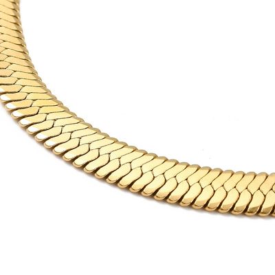 GOLD STAINLESS 6.5MM HERRINGBONE CHAIN -16