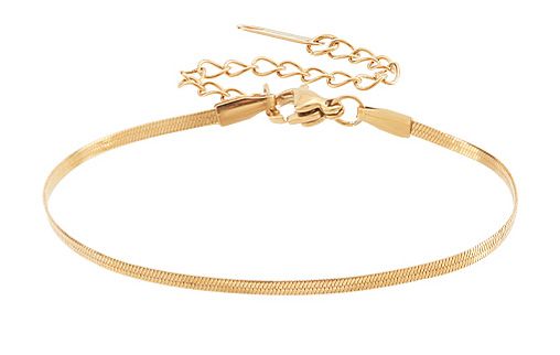 GOLD STAINLESS 2MM HERRINGBONE BRACELET FJB130