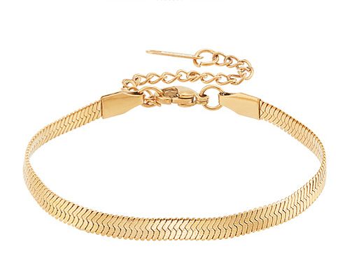 GOLD STAINLESS 4MM HERRINGBONE BRACELET FJB132