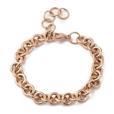 ROSE STAINLESS 8.5MM ROLO CHAIN BRACELET FJB138