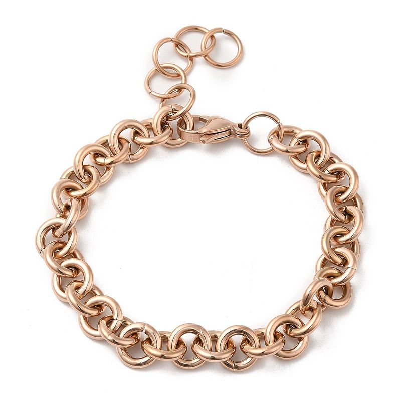 ROSE STAINLESS 8.5MM ROLO CHAIN BRACELET FJB138