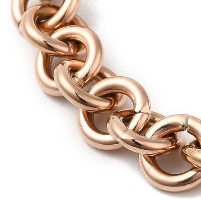 ROSE STAINLESS 8.5MM ROLO CHAIN BRACELET