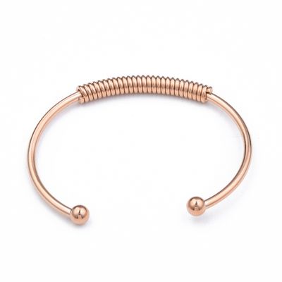 ROSE STAINLESS WIRE WOVEN CUFF BRACELET