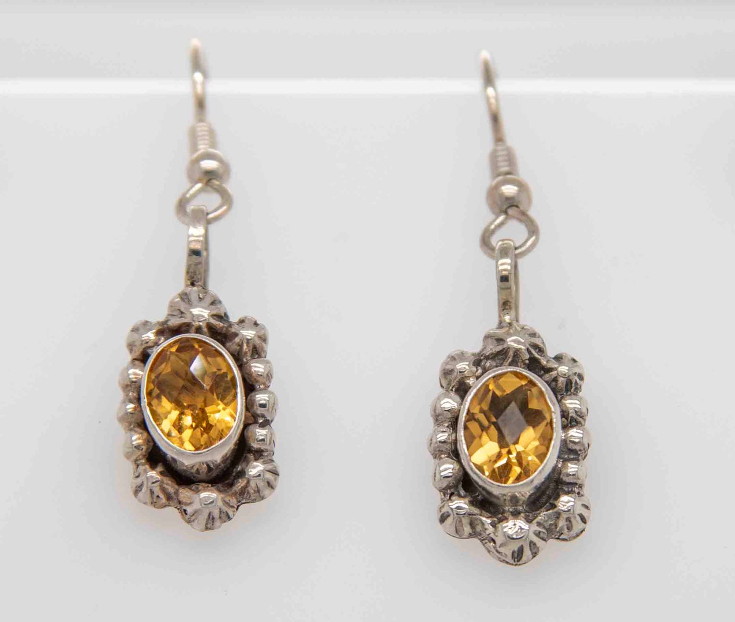 SILVER CITRINE EARRINGS NAVAJO-RB