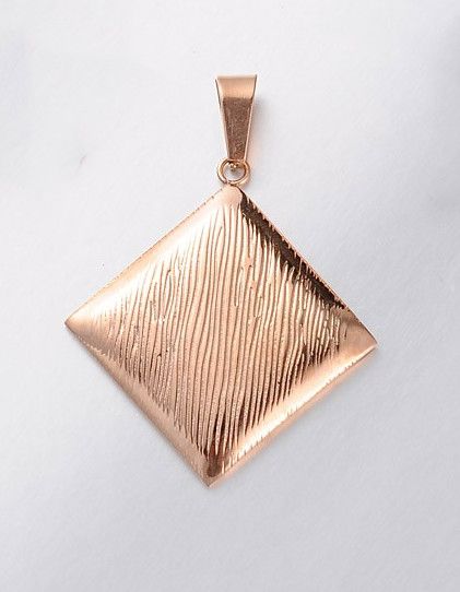 ROSE STAINLESS SQUARE PENDANT FJP24