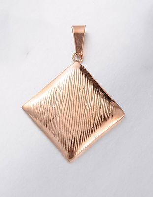 ROSE STAINLESS SQUARE PENDANT FJP24
