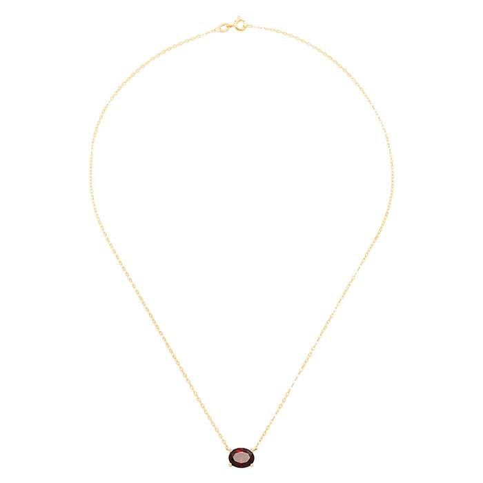 10K YELLOW GOLD GARNET NECKLACE