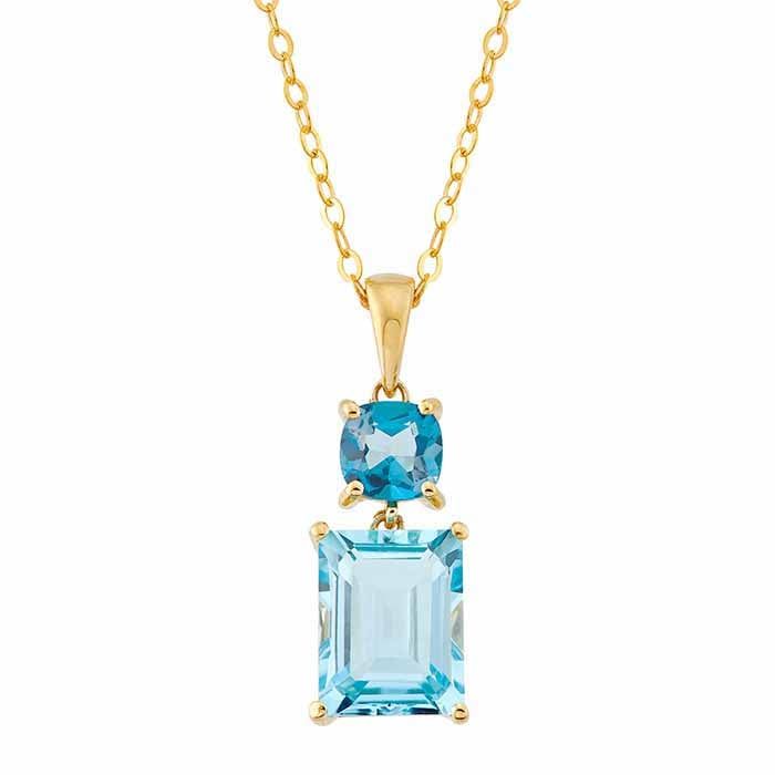 10K YELLOW GOLD TOPAZ NECKLACE