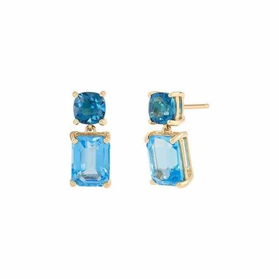 10K YELLOW GOLD TOPAZ EARRINGS
