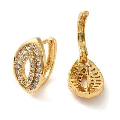GOLD STAINLESS MARQUISE CZ EARRINGS