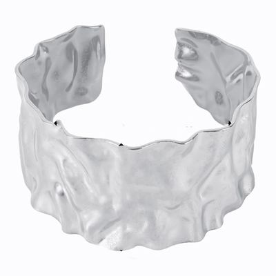 STAINLESS HAMMERED CUFF BRACELET FJC51