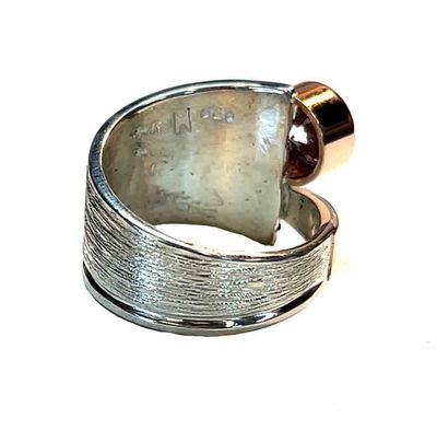 SILVER/14K CZ WRAP RING - SIZE 8