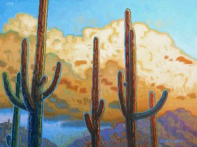 "SAGUARO SKYLINE" 12" x 16" oil on canvas